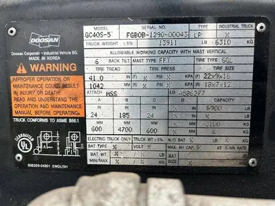 Used 2016 DOOSAN GC40S-5 Liquid Propane Forklifts Illinois US | Somerset Equipment Sales #1546268