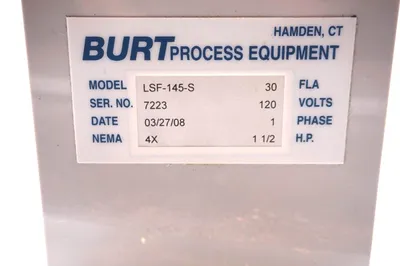 NEW BURT PROCESS EQUIPMENT LFS-145-S LFS145S