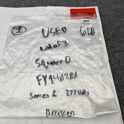 Used Square D ["FY14020", "FY14020A", "FY14020B", "FY14020C"] Circuit Breakers California US | Davliegogo LLC #1705862