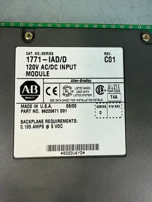Allen Bradley 1771-IAD /D 120V Ac/Dc Input Module Rev C01 (7.3.5)