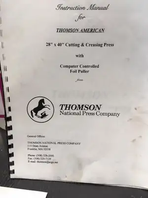 Thomson American 28 x 40 Foil stamper, diecutter