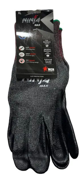 MCR Safety Ninja Gloves, Cut, Puncture & Abrasion-Resistant, ANSI Cut A3, Size XL