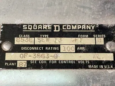 Used SQUARE D 8538 SEW 13 FT B Starters Ohio US | HGR 24 #1286741