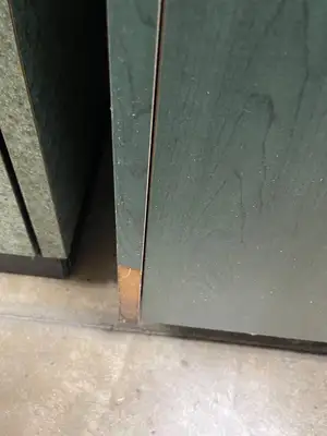 Used Falcon Restaurant Supply Used 25.5" x 25.5" Green Wood Grain Trash Can Receptacle Restaurant Equipment (Miscellaneous) Illinois US | Falcon Restaurant Supply #1375895