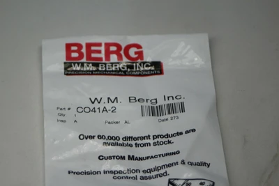 New | in-Stock W.M. Berg CO41A-2 Parts California US | Davliegogo LLC #1706021