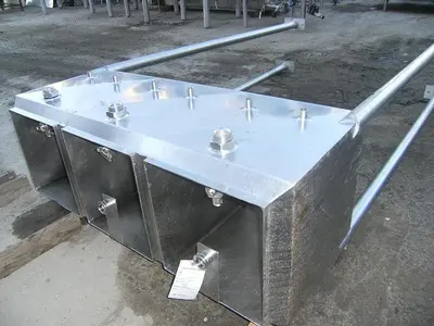 Tank, 60 Gallon, S/st, 15" x 16" x 18" Rect, 3 Compartment #S740232