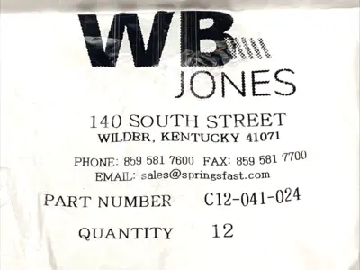 New | in-Stock WB Jones Springs 3/4" BAG OF 12 Misc Fasteners Michigan US | Maverick Industrial Sales #1424620