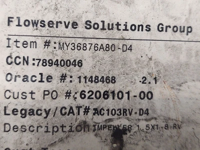 NEW Flowserve MY36876A80