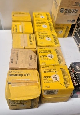 Large Lot of Lamp Light Headlight Headlamp Westinghouse Philips Vintage Car Auto