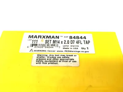 USED MARXMAN METRIC HSS TAP SET M14 X 2.0 D7 4-FLUTE ‎3-19/32″ OAL 3-PACK