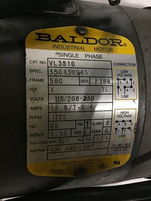 Leybold TRIVAC 92500499 Vane Vacuum Pump with Baldor VL3510 Motor