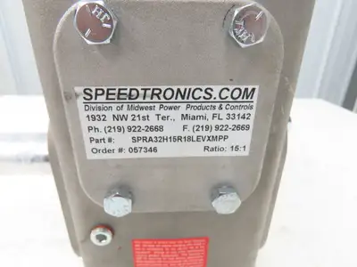 Electra Gear Speedtronics EL-HM-832-15-H1 Gearbox 15:1 Ratio 180TC Hollow Shaft