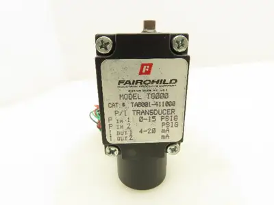 Fairchild T8000 P/I Pressure Transducer 0-15 PSI 4-20mA Electro-Pneumatic