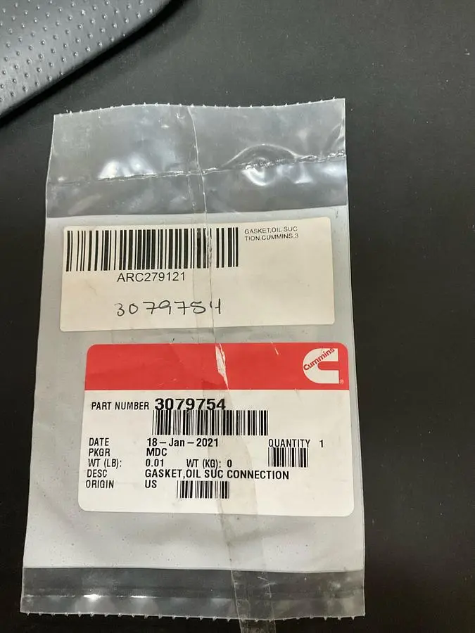 Cummins Oil Suction Connection Gasket PN: 3079754