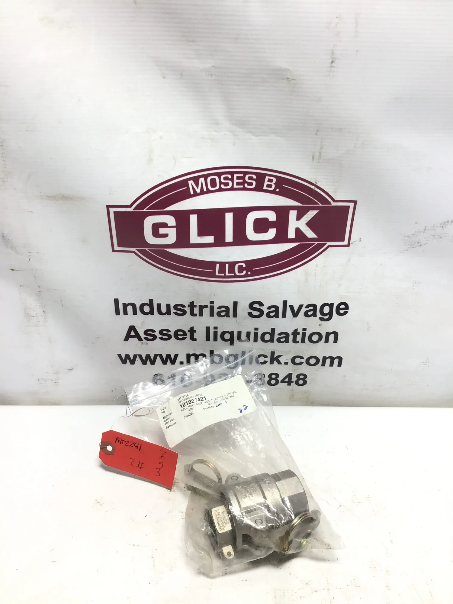 Dixon Ball Valve 101027421 CPLG HALF QK-K-LOK 1″ADPTR X FPT Stainless Steel