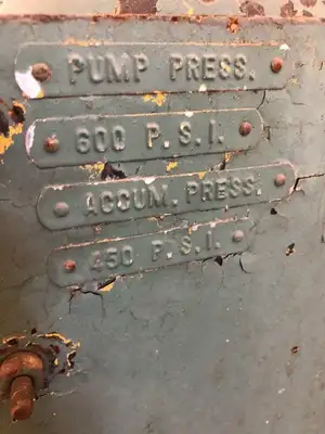 Fitchburg Hydraulic Vane Pump / Power Unit 1140RPM 3PH 50gal 600PSI