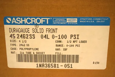 NEW ASHCROFT 45-2462-SS-04L-100 PRESSURE GAUGE 452462SS04L100