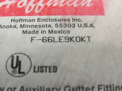 Hoffman F-66LE9K0KT 120332120332 90° Elbow W/Gaskets Auxiliary Gutter Fitti
