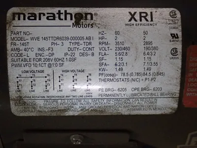 Used MARATHON MOTORS 145TTDR6039 Motors (misc) Ohio US | HGR 24 #912613