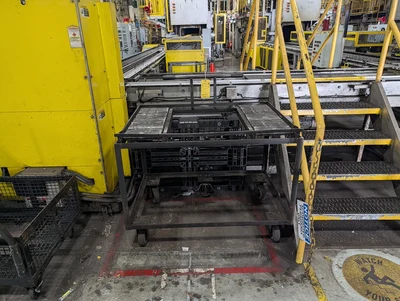 (7) Rolling Roller Conveyor Carts (Contents Excluded)