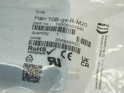 New | in-Stock HARTING Heavy-Duty Connector Hood M20 Side Entry Han 10B-gs-R-M20 Connector Accessories Michigan US | Maverick Industrial Sales #1473729