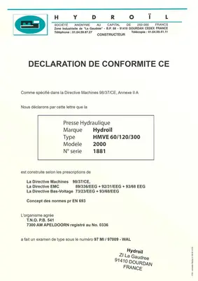 USED HYDROÏL 60 TON