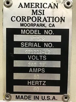 USED AMERICAN MSI MTC-8