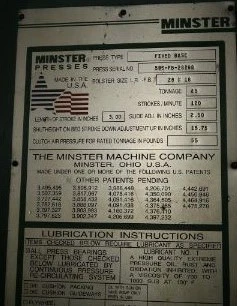 1994 MINSTER 59S Gap Frame (OBS) Presses | Mohawk Machinery (11)