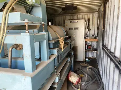 Sharples P3000 decanter centrifuge in container, 316SS.