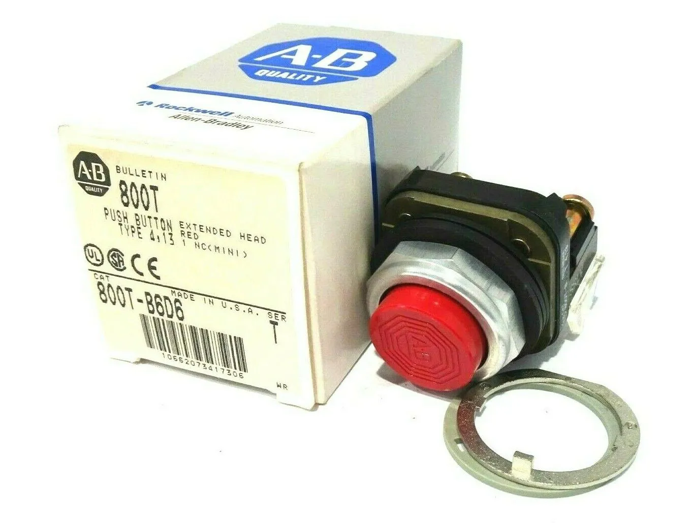 NEW ALLEN BRADLEY 800T-B6D6 PUSH BUTTON SER.T 800TB6D6