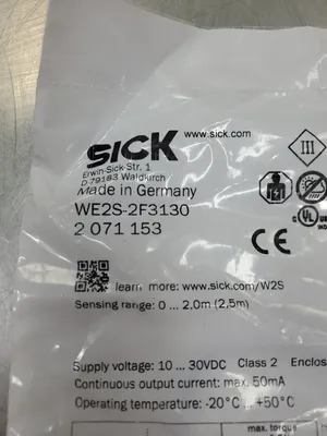 SICK WE2S-2F3130 THROUGH BEAM PHOTOELECTRIC SWITCH, 2071153. 5E-36/2