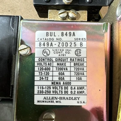 NEW Allen-Bradley 849A-Z0D25