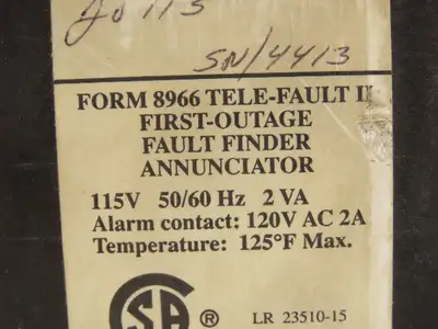 Protection Controls Form 8966 Tele-Fault II First-Outage Fault Finder