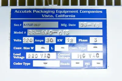 Used PHASE FIRE 33-0A0-013 Shrink Tunnels California US | Star Industries #1254474
