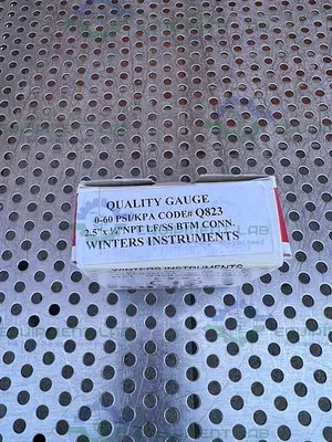 NEW WINTERS PREMIUM Q823 LIQUID FILLED PRESSURE GAUGE 2.5" X 1/4", 0-60 PSI