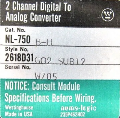 USED WESTINGHOUSE NL-750B-H CONVERTER NL750BH