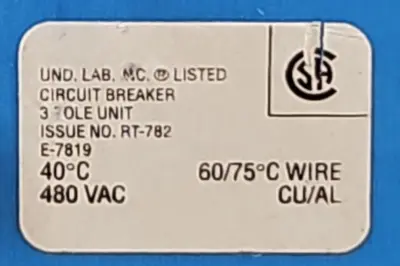Westinghouse GD 22K Circuit Breaker 3 Poles 480V (BIN433)