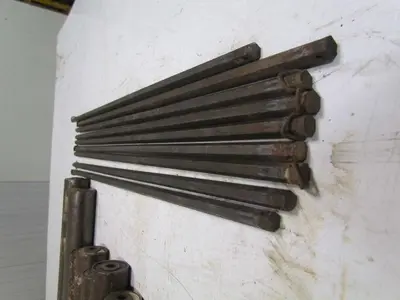 Conveyor roller 1.9" dia 24" between rails 7/16" pin retained Hex shaft