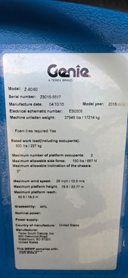 USED 2015 Genie Z-80/60