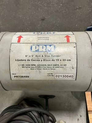 Used PRM PR726489 Disc Belt Sanders (woodworking) Ohio US | Equipment Recovery Corp. #1331831
