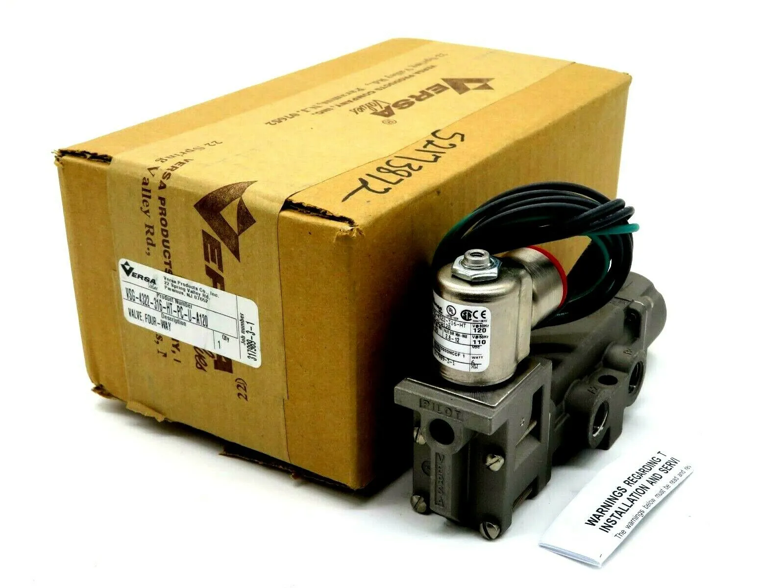 NEW VERSA VSG-4322-316-HT-PC-U-A120 4 WAY VALVE VSG-4322-316-HT-PC-U-A120
