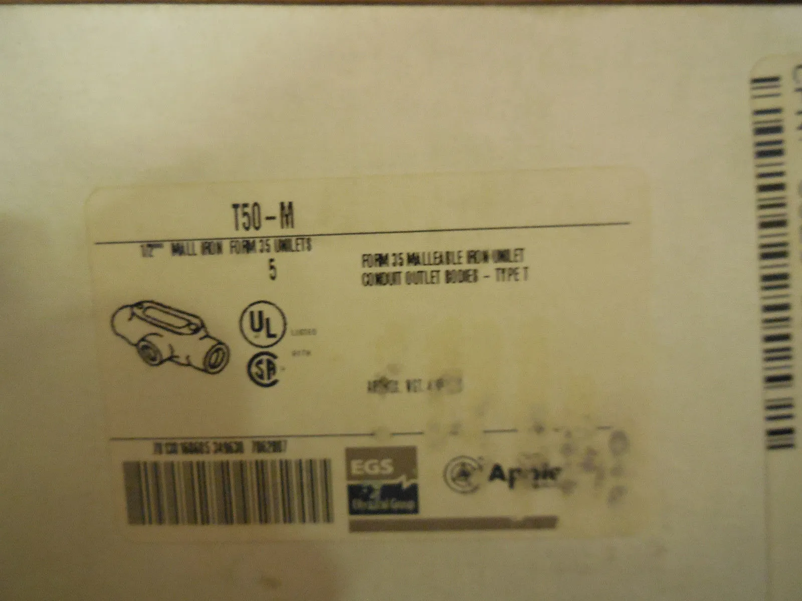 5 NEW APPLETON T50-M MALL IRON UNILET T50M