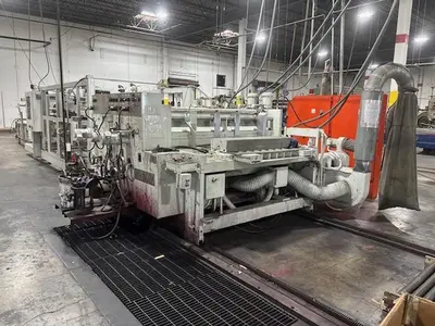 25" x 68" Mckinley 2 color mini Flexo Folder Gluer with top loading counter ejector