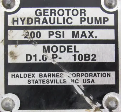 NEW BARNES H5-P-180B3-D1.0 PUMP GEROTOR D1.0P-10B2 H5P180B3D10