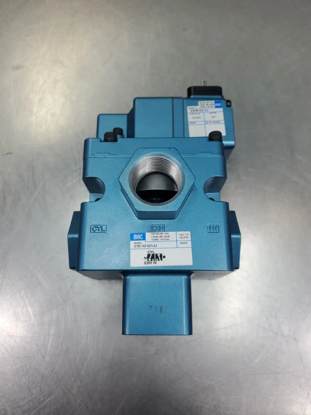 MAC 57D-32-521JJ SOLENOID VALVE w/250B-521JJ, 24VDC, 2.5W, 25-150 PSI. 6A-11
