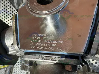 USED 5 ITT PURE FLO ADVANTAGE STAINLESS STEEL DIAPHRAGM VALVE W/ 1" SANITARY FITTINGS
