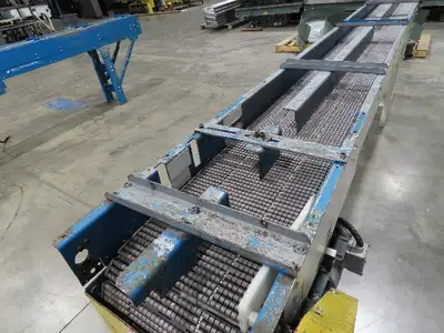 New London Engineering 12"x12' 6 Plastic Roller Belt Accumulating Conveyor 25FPM