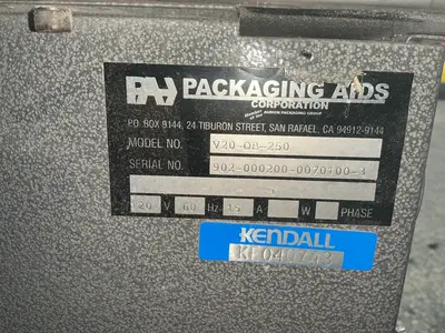 Used PACKAGING AIDS CORPORATION V20OB250 Miscellaneous Packaging Equipment Ohio US | HGR 24 #1460627