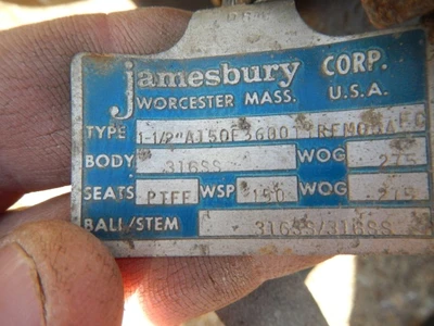 Jamesbury 1 1/2" 150 Rating, 316 Stainless Flanged Control Valve