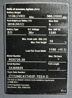 USED 2010 CROWN RD5725-30